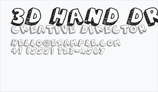 3D Hand Drawns Business Card