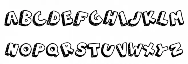 3D Hand Drawns Polices MINUSCULES