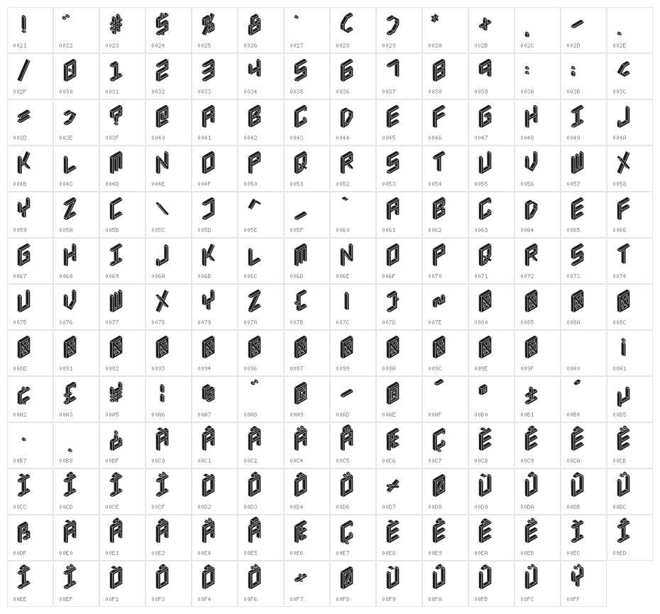 3D Isometric Black Character Map