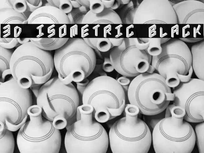 3D Isometric Black Font examples