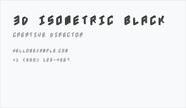 3D Isometric Black Business Card
