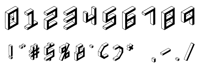 3D Isometric Bold Font OTHER CHARS