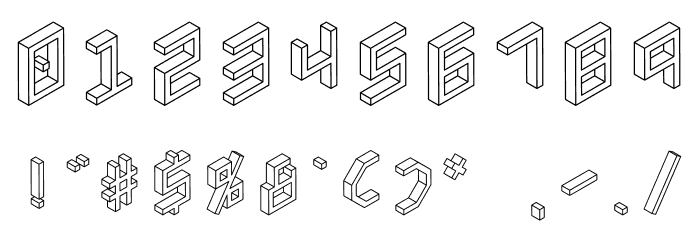 3D Isometric Fonte OUTROS PERSONAGENS