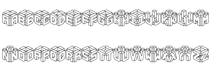 3D LET [BRK] Font LOWERCASE