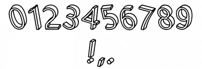 3D Letters Regular Font OTHER CHARS
