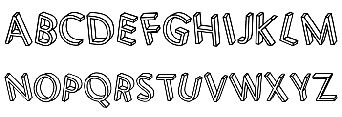 3D Letters Regular Font LOWERCASE