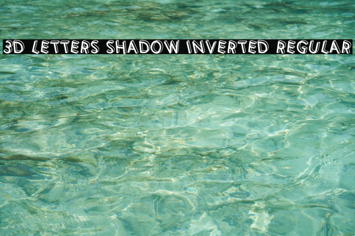 3D Letters Shadow Inverted Regular Font examples