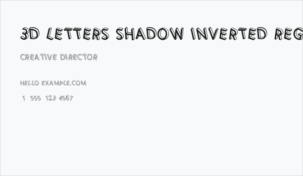 3D Letters Shadow Inverted Regular Business Card