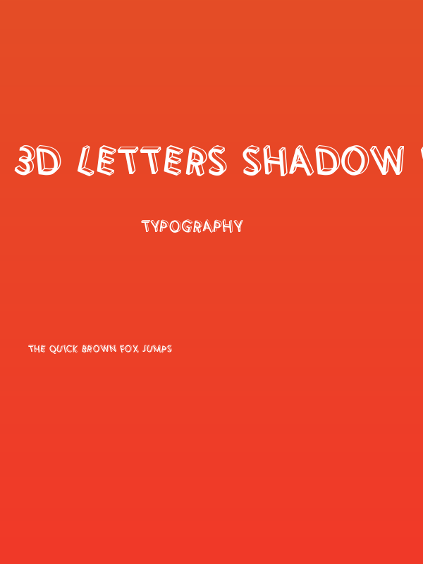 3D Letters Shadow Inverted Regular Poster