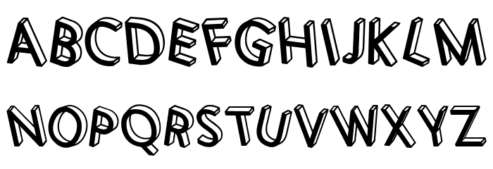 3D Letters Shadow Inverted Regular Font LOWERCASE