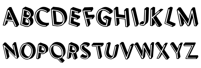 3D Letters Shadow Regular Font LOWERCASE