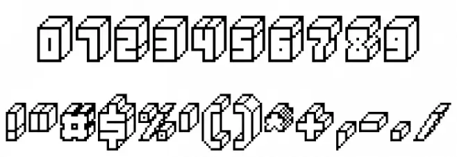 3D Thirteen Pixel Fonts Regular Font OTHER CHARS