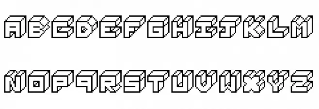 3D Thirteen Pixel Fonts Regular Fonte MAIÚSCULAS