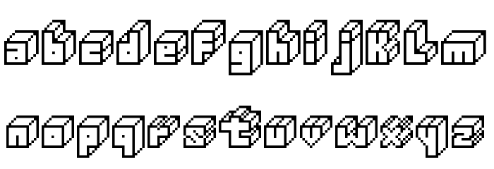 3D Thirteen Pixel Fonts Regular Font LOWERCASE