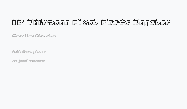 3D Thirteen Pixel Fonts Regular Business Card