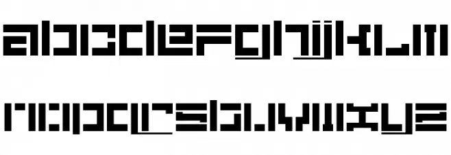 5Didgit Stencil Regular خط أحرف صغيرة