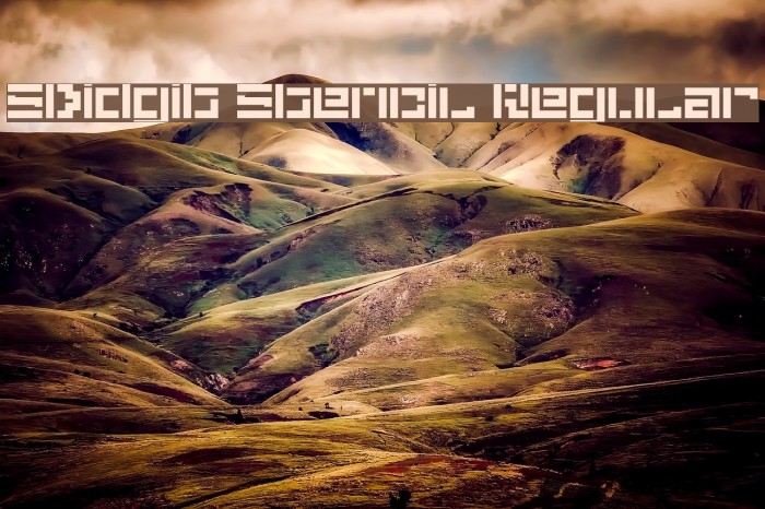 5Didgit Stencil Regular Font examples