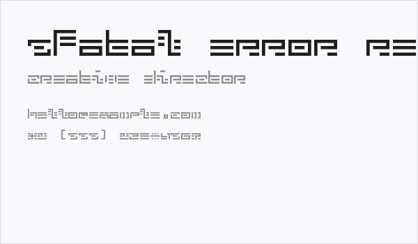 5Fatal Error Regular Business Card