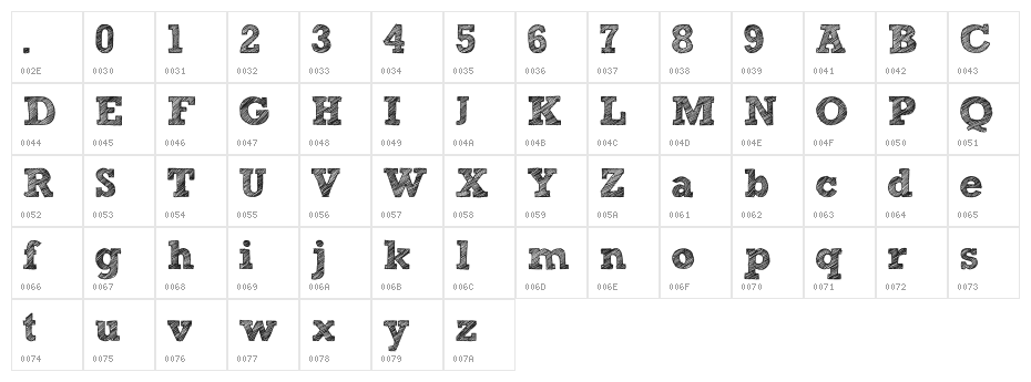 [free version] Sketch Block Bold Character Map