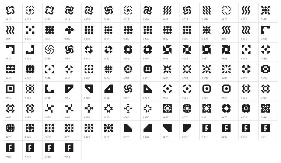 5Geomedings Regular Character Map