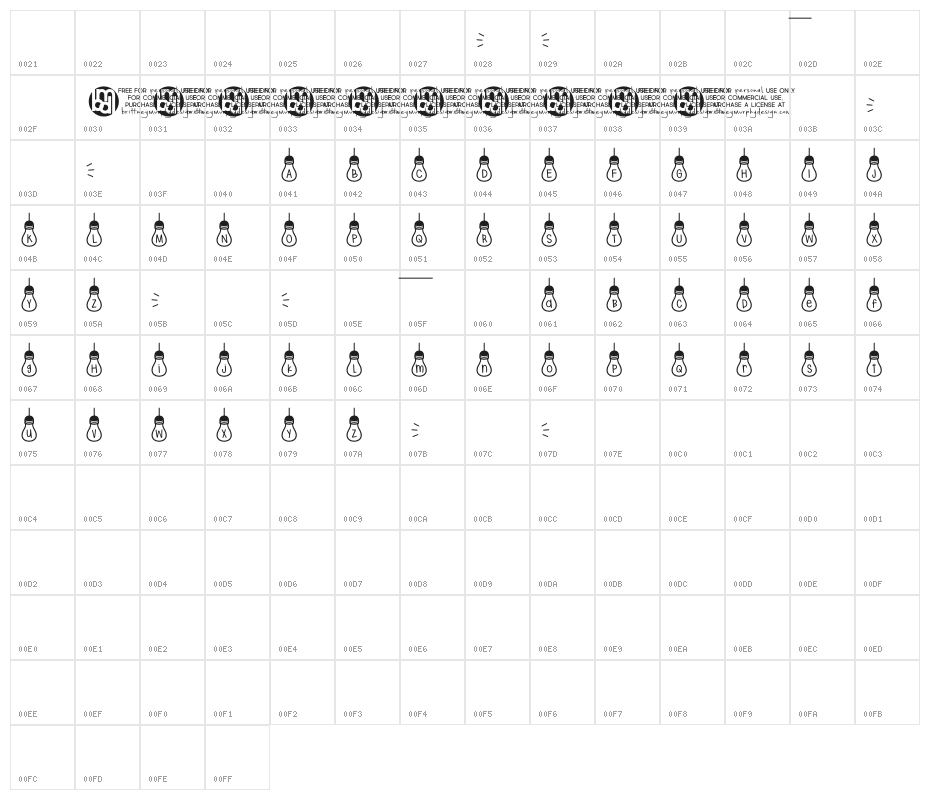 (Hanging Lights) Regular Character Map