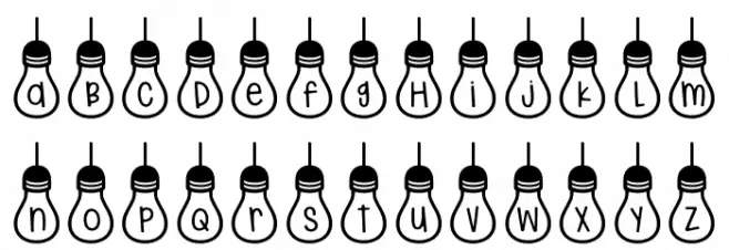 (Hanging Lights) Regular Caratteri MINUSCOLO