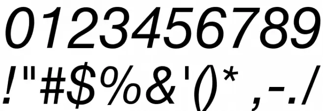 .Helvetica Neue Interface Italic Font OTHER CHARS