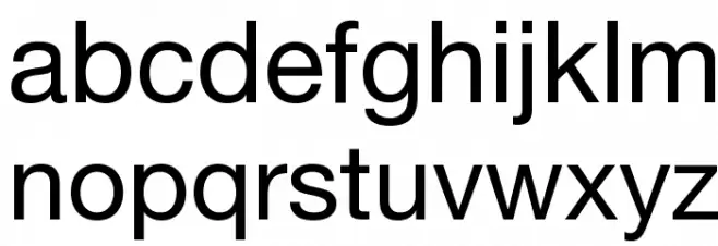 .Helvetica Neue Interface फ़ॉन्ट लोअरकेस