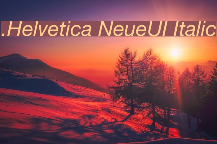 .Helvetica NeueUI Italic Example 1