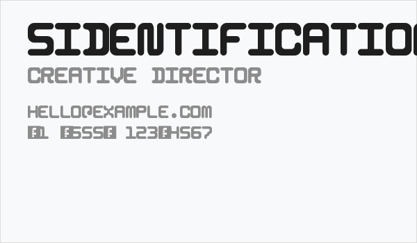 5Identification Mono Regular Business Card