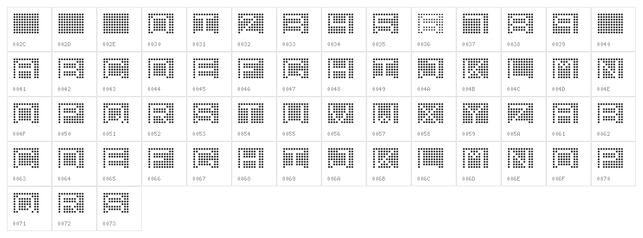 7inch Rounded Character Map