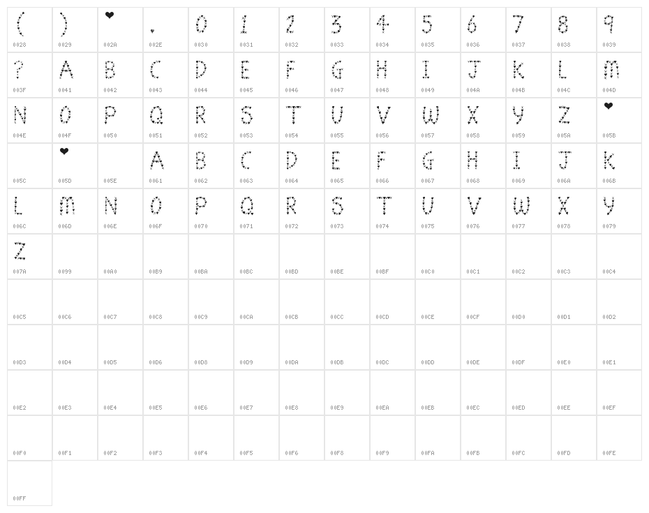 *Jen Luvs Ben*[4ever] Character Map