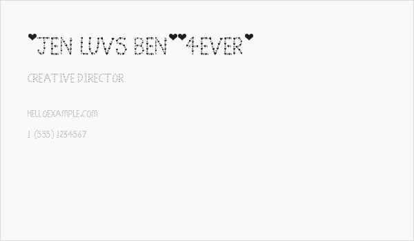 *Jen Luvs Ben*[4ever] Business Card
