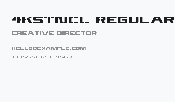 4KSTNCL Regular Business Card