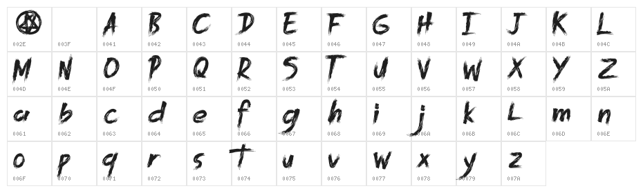 .KILlSPREE. Character Map