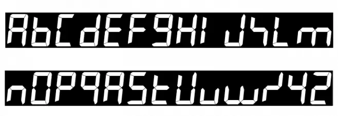 7LED italic フォント 大文字