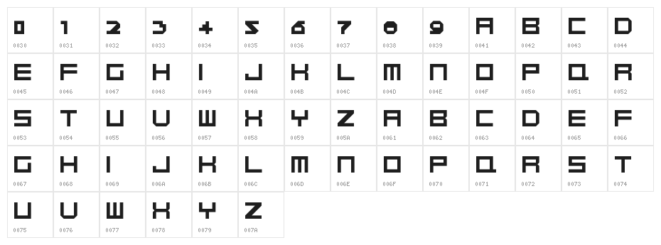4Music Regular Character Map