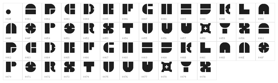 5Megabam Regular Character Map