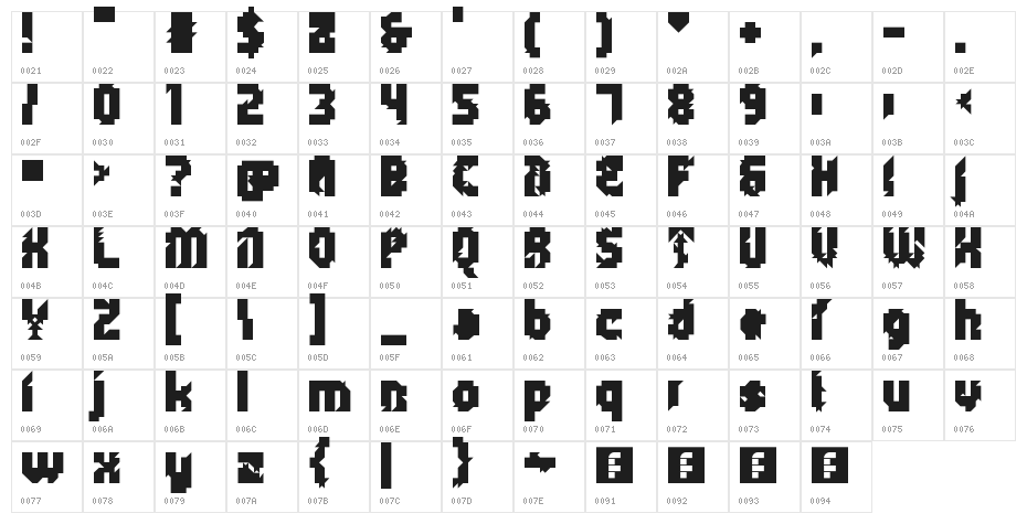 5Metrik Black Alien Regular Character Map