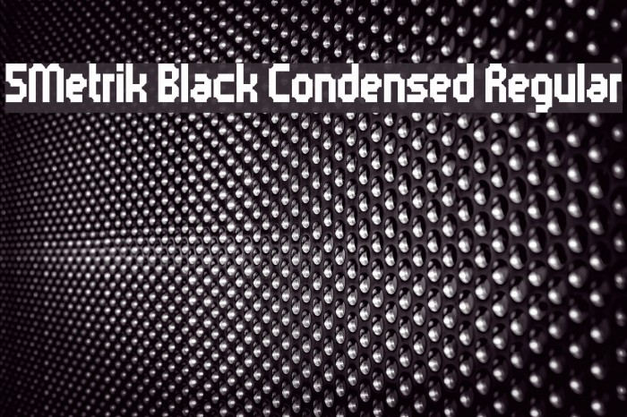 5Metrik Black Condensed Regular Font examples