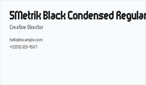 5Metrik Black Condensed Regular Business Card