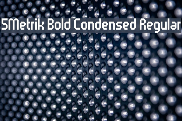 5Metrik Bold Condensed Regular Font examples