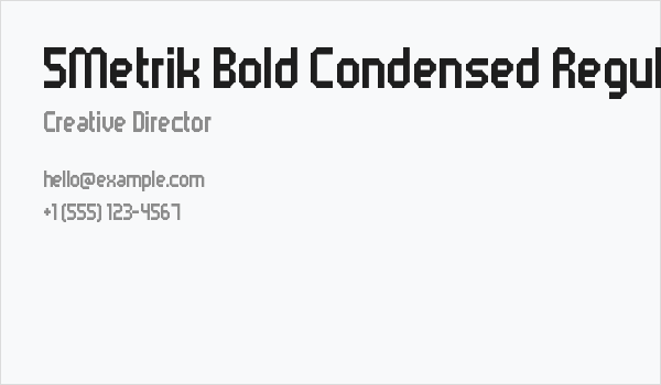 5Metrik Bold Condensed Regular Business Card