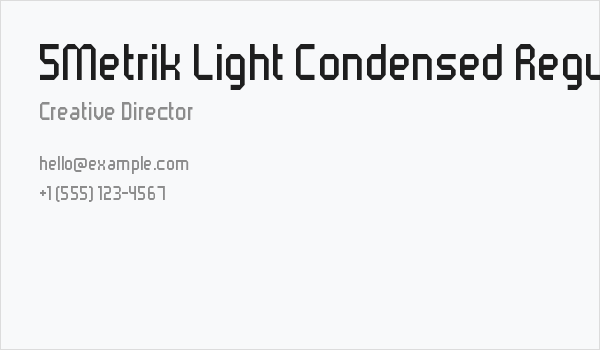 5Metrik Light Condensed Regular Business Card
