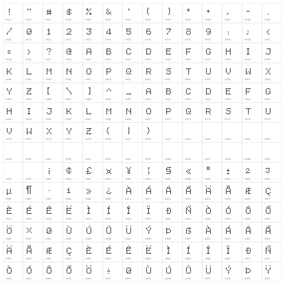 5mal6Lampen Character Map