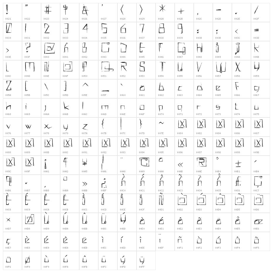 !MISQOT DemiBold Character Map