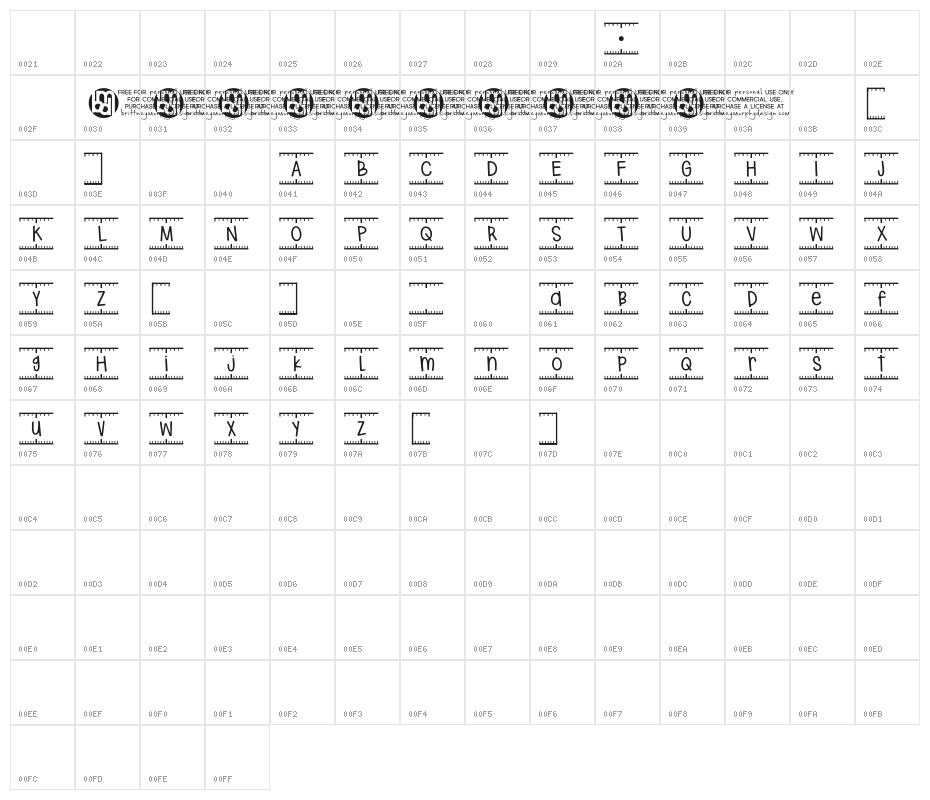 [Measured*Words] Character Map