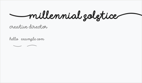 (Millennial Solstice) Business Card