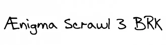 Ænigma Scrawl 3 BRK  Frei Schriftart Herunterladen