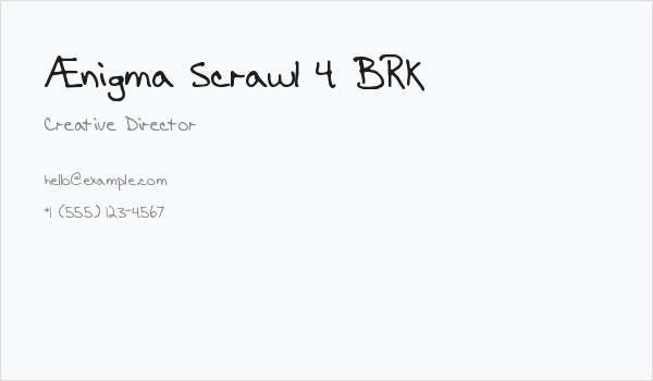 Ænigma Scrawl 4 BRK Business Card
